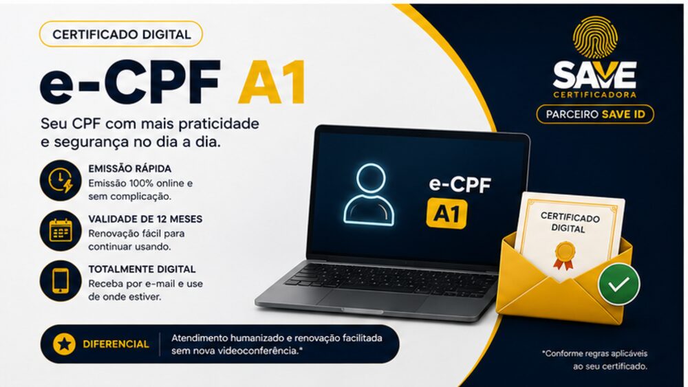 e-CPF A1 — certificado digital para pessoa física, emissão online