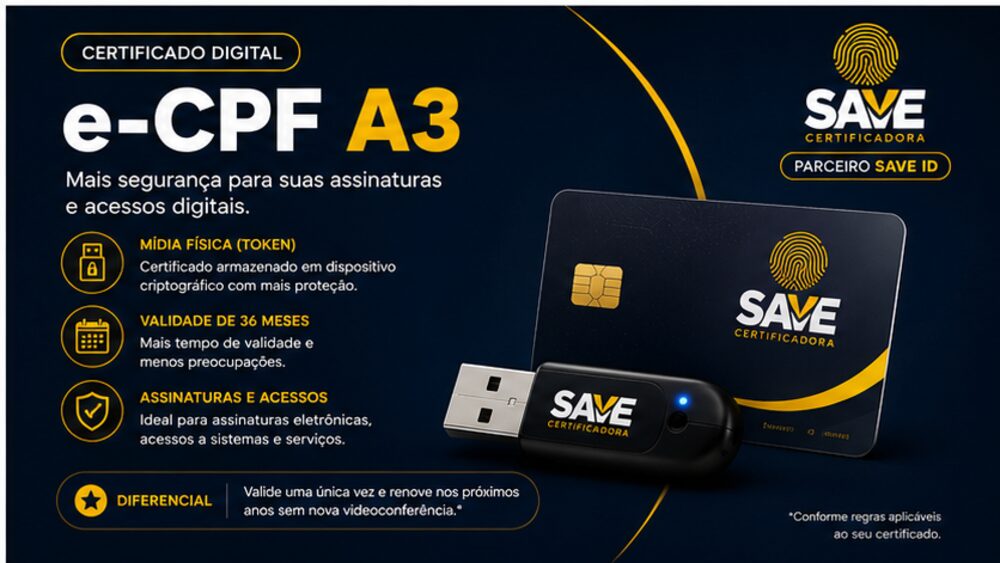 e-CPF A3 — certificado digital em token para pessoa física